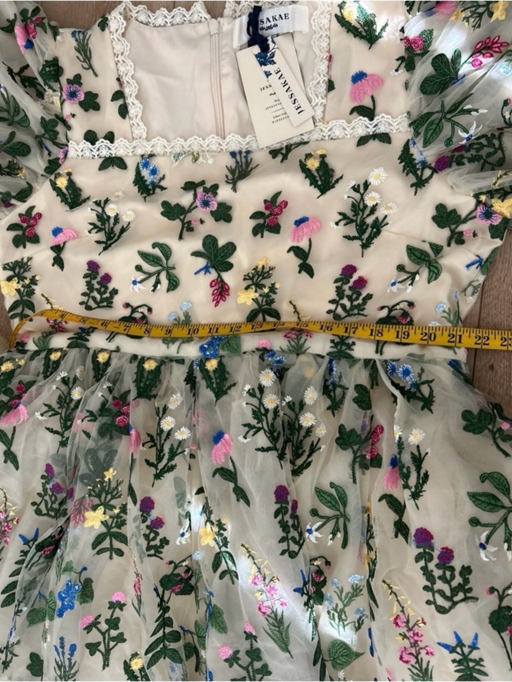 JESSAKAE Floral Dress, New With Tag, Size 1X,
Color Light Beige. - Picture 7 of 12